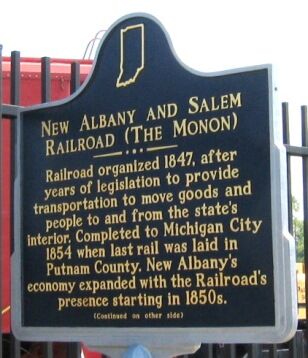 New Albany and Salem Railroad Historical Marker-Indiana Historical Bureau.jpg
